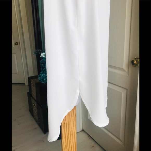 Lace off white high-low button down EUC - Picture 6 of 8